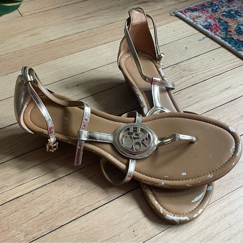 Coach Metallic Gold Women's Sandals